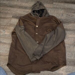 Women's Brown Hooded Cardigan